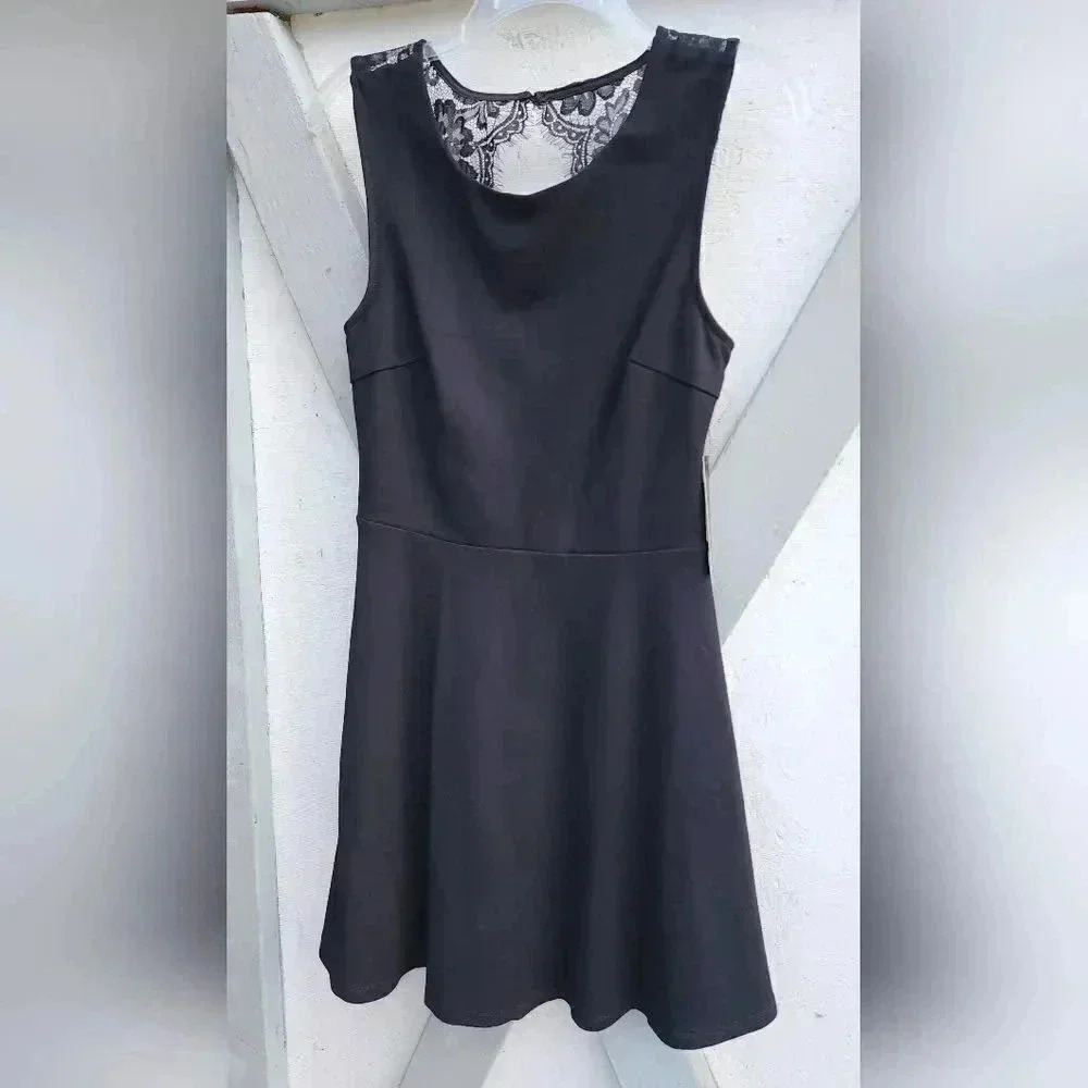 NWT! Lulus Need You Close Black Lace Backless Skater DressโFit & Flare L - Picture 6 of 10